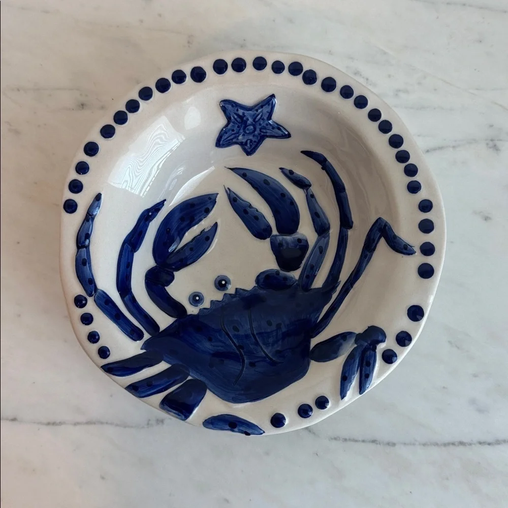 Coastal Sea Crab Blue and White Bowl